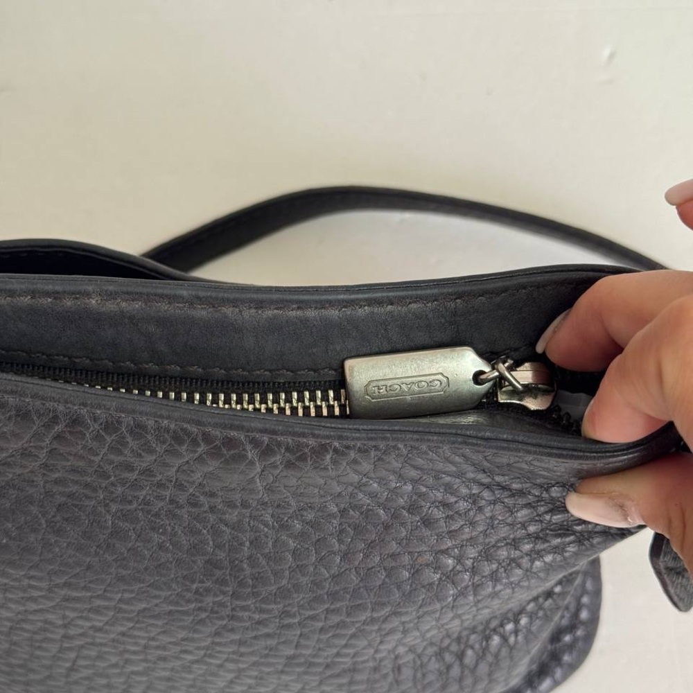 Coach Hudson Vintage Dark Brown Pebbled Leather Crossbody Bag - Picture 11 of 14